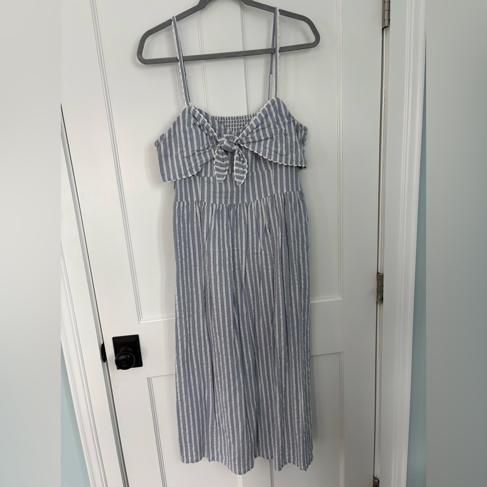 Old Navy Blue and White Striped Maxi Dress